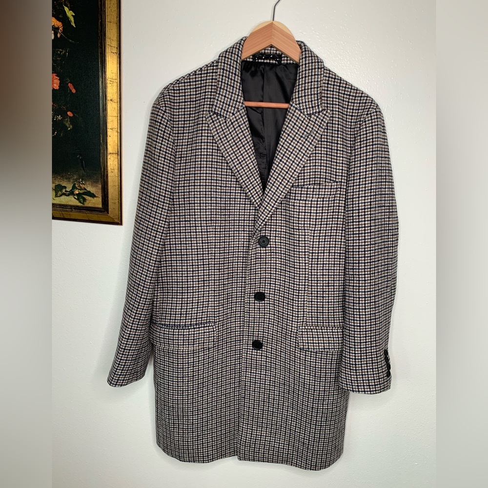 CALVIN KLEIN MEN’s PEAK LAPEL LONG COAT